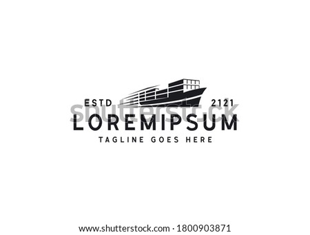 Fast container ship logo design inspiration
