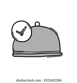 Fast cooking doodle vector icon. Drawing sketch illustration hand drawn line.