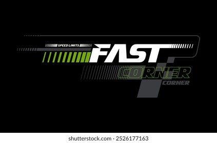 Rincón rápido moderna tipografía Ropa de carreras y eslogan.
