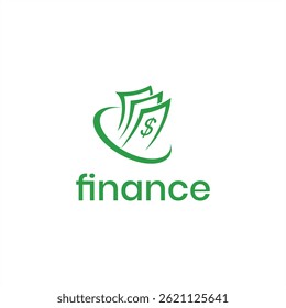 fast count financial management business with dollar currency.cash money for finance professional business logo design template