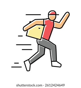 fast courier color icon vector. fast courier sign. isolated symbol illustration