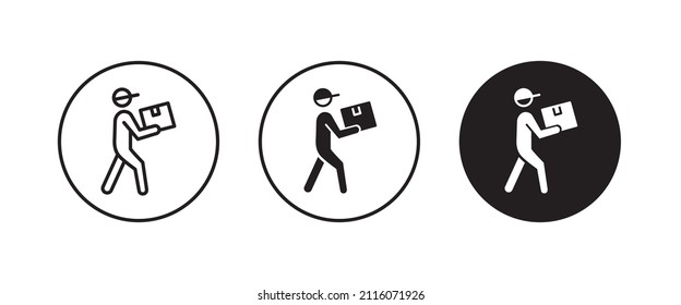Fast courier delivery icon. Outline fast courier delivery vector icon for web design isolated on white background
