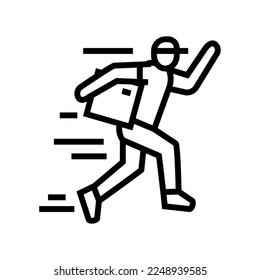 fast courier line icon vector. fast courier sign. isolated contour symbol black illustration