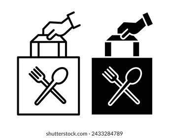 Fast Cuisine Line Icon. Swift Nourishment icon in outline and solid flat style.