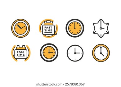 Fast Deadline Icons | Quick Time Symbols | Vector Illustration