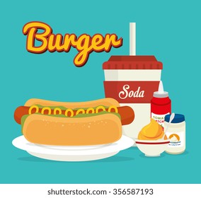 Fast and delicious food graphic design, vector illustration 