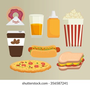 Fast and delicious food graphic design, vector illustration 