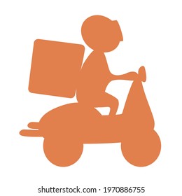 Fast deliver guys in silhouette