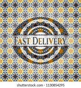 Fast Delivery arabesque badge. arabic decoration.