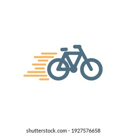 fast delivery bike line icon symbol, Pictogram flat design for apps and websites Vector Illustration.