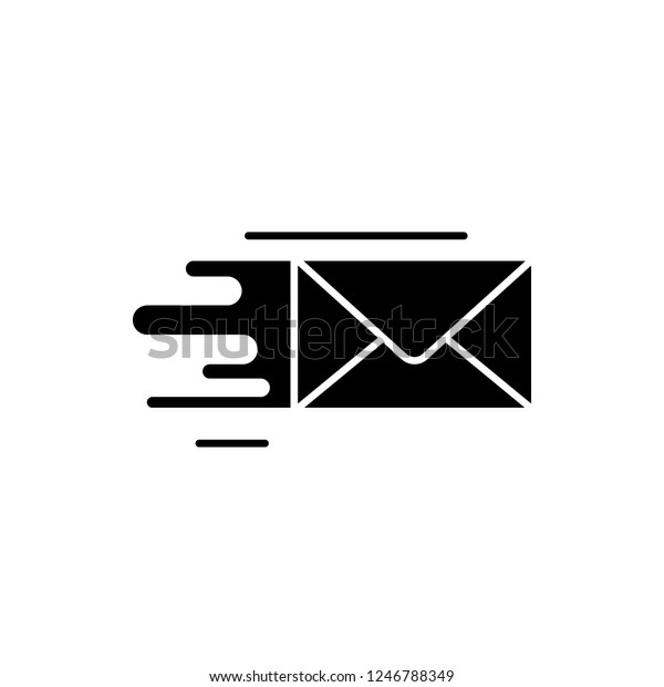 Fast delivery\
black icon, vector sign on isolated background. Fast delivery\
concept symbol, illustration\

