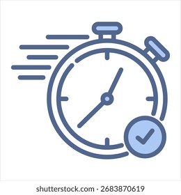 Fast Delivery Blue Icon Vector Illustration