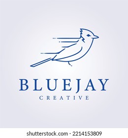 Fast Delivery With Bluejay Symbol For Logo Line Art Vector Icon Illustration Design