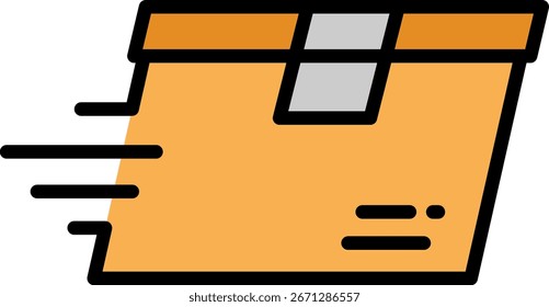 Icono de la caja de entrega rápida, concepto de envío del paquete