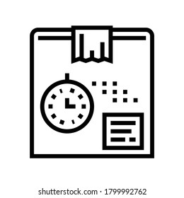 fast delivery box line icon vector. fast delivery box sign. isolated contour symbol black illustration
