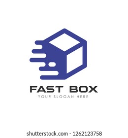 fast delivery box logo design. courier logo design template icon vector