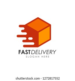 fast delivery box logo design. courier logo design template icon vector