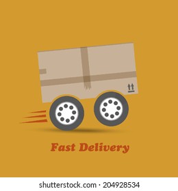 Fast delivery box on wheels
