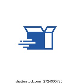 Caja de entrega rápida o logotipo del paquete 