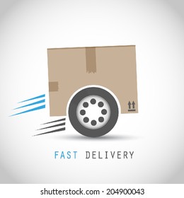 Fast delivery box with tire