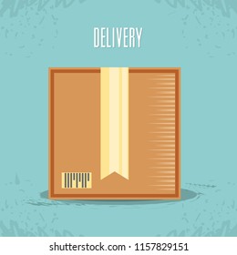 fast delivery with box travel vector ilustration