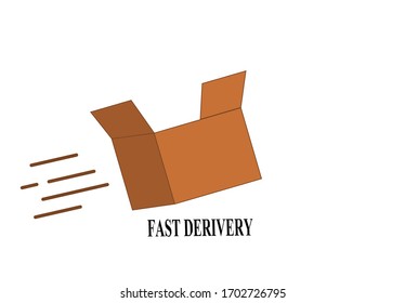Fast delivery box. Vector illustration.
