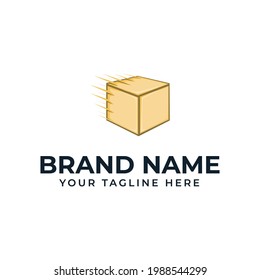 fast delivery box vector logo design