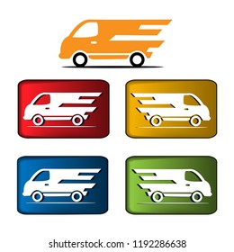 Fast delivery button set, Fast delivery icon.
