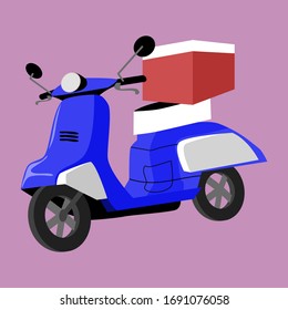 Fast delivery by scooter vector illustration