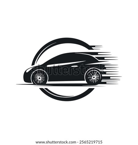 Fast delivery car icon. black and white Fast car icon silhouettes vector