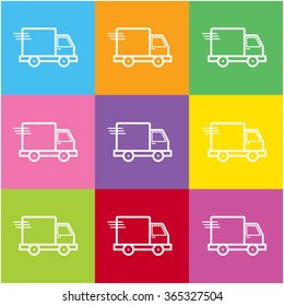 Fast delivery car icon for web and mobile