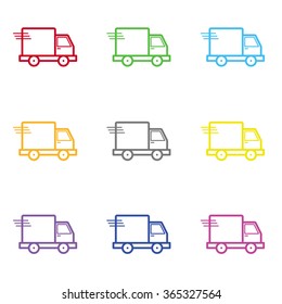 Fast delivery car icon for web and mobile