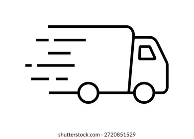 Fast delivery car vector icon design. Outline Fast Delivery car icon. Fast delivery truck for shipping. Delivery truck symbol. Vector illustration.