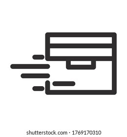 fast delivery cargo service logistic package vector illustration line style icon
