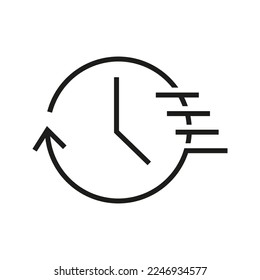 Fast delivery, clock with arrow icon vector
