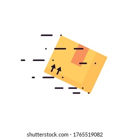 concepto de entrega rápida, icono de caja sobre fondo blanco, estilo plano, ilustración vectorial