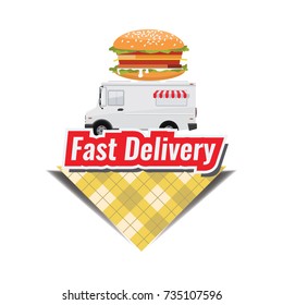 Fast Delivery concept Logo or icon with minimalism style. Flat and solid color vector.