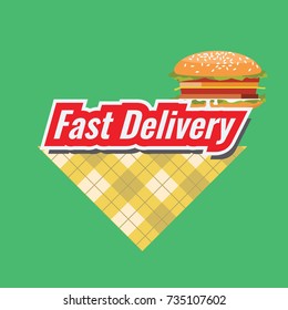 Fast Delivery concept Logo or icon with minimalism style. Flat and solid color vector.