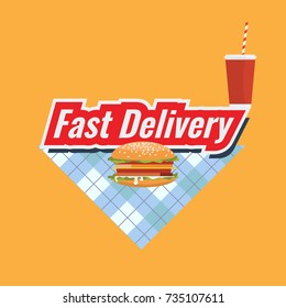 Fast Delivery concept Logo or icon with minimalism style. Flat and solid color vector.