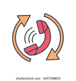 fast delivery concept, phone with sync arrows icon over white background, line and fill style, vector illustration