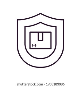 concepto de entrega rápida, Icono de caja sobre fondo blanco, estilo de línea, ilustración vectorial