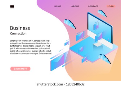 Fast delivery concept Use an Internet connection. To send data