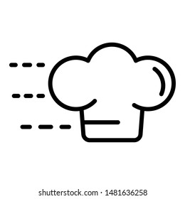 Fast delivery cook icon. Outline fast delivery cook vector icon for web design isolated on white background