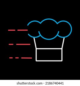 Fast delivery cook vector isolated on black background icon. Graph symbol for cooking web site and apps design, logo, app, UI