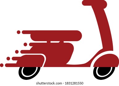 fast delivery courier and cargo service scooter logo 