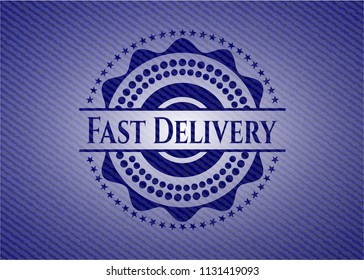 Fast Delivery emblem with denim texture