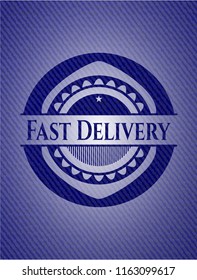 Fast Delivery emblem with denim texture