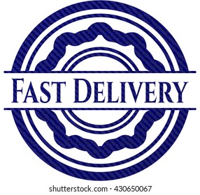 Fast Delivery emblem with denim texture