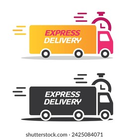 Fast delivery, express, 24 hours, truck, shipping, order, icon