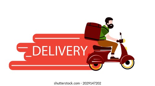 Fast Delivery Express Moto Scooter Illustration Icon for Advertisement. Eps 10